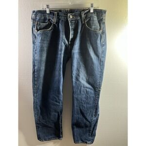 Levis 501 XX Mens 38X32 Button Fly Blue Jeans Made In Mexico Denim Distress VTG